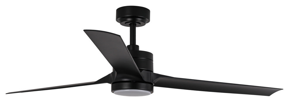 60-inch Modern ABS 3-Blade Black Ceiling Fan with Light