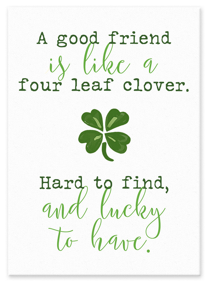 Good Friend Four Leaf Clover 5x7 Easelback Tabletop Canvas