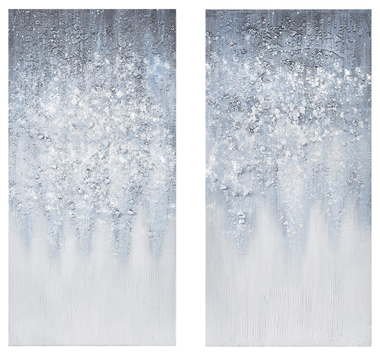 Madison Park Winter Glaze Heavily Embellished 2-Piece Canvas Wall Art Set