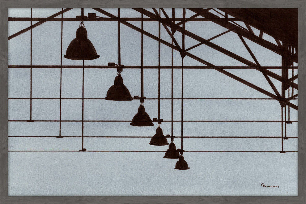 "Industrial Geometry" Framed Painting Print, 30"x20"