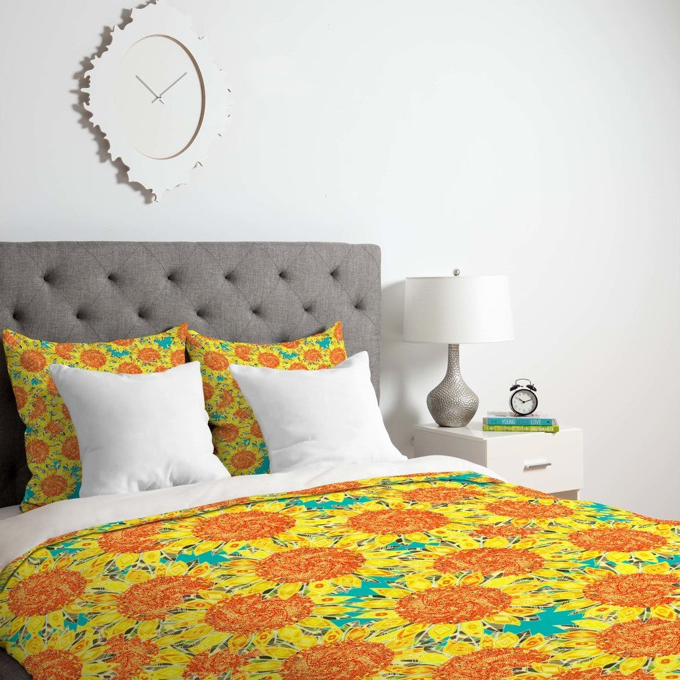 Deny Designs Sharon Turner Sunflower Field Duvet Cover - Lightweight