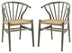 Flourish Spindle Wood Dining Side Chair Set of 2 - Gray
