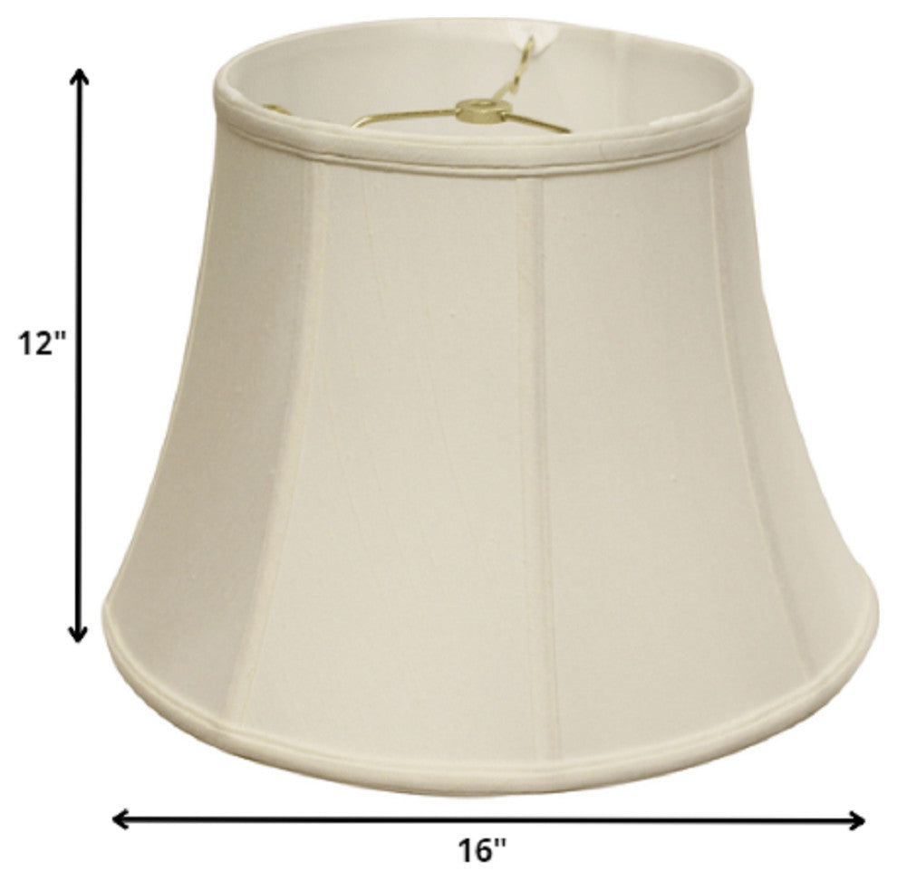 16" White Altered Bell Monay Shantung Lampshade