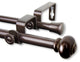 Yolanda Double Curtain Rod, Cocoa, 84-120"