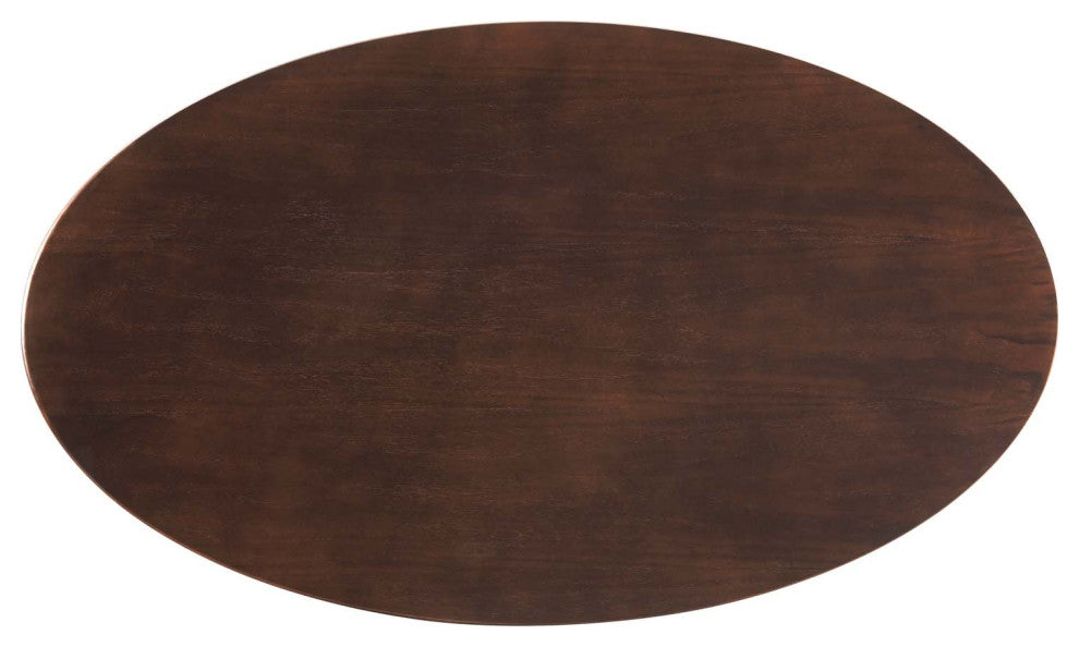 48" Dining Table, Oval, White Walnut, Metal, Modern, Bistro Hospitality