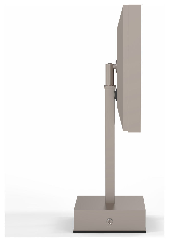 Single Sided Led Square FreestandIng Mirror Plug-In, Brushed Nickel