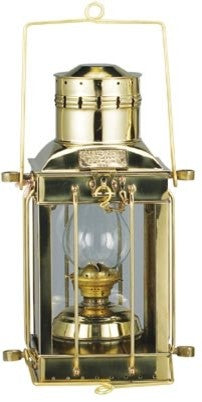 10" Polished Brass Cargo Lantern, Oil