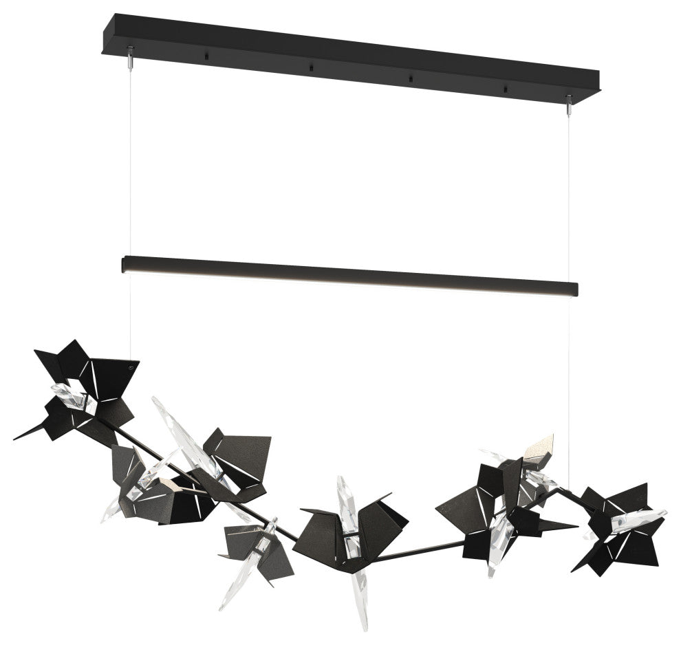 Belladonna LED Pendant, Black With Natural Iron Accent