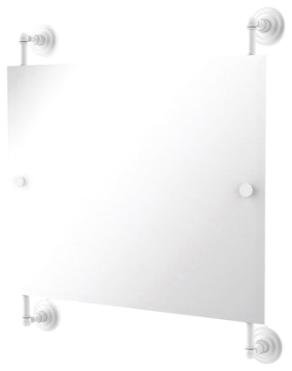 Prestige Que New Landscape Frameless Rail Mounted Mirror, Matte White