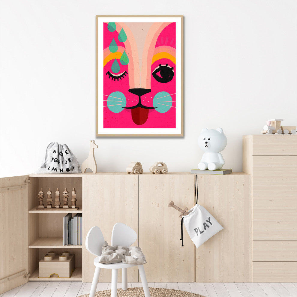 Kids Framed Art Print, Neon! by Treechild, 12"x16", Framed