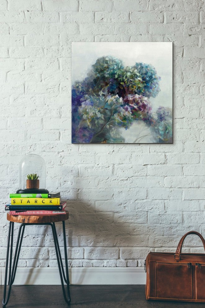 Epic Graffiti "Abstract Hydrangea" by Danhui Nai Giclee Canvas Art, 26"x26"
