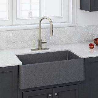 Apron Kitchen Sink 33"x19", Titanium Gray Metallic