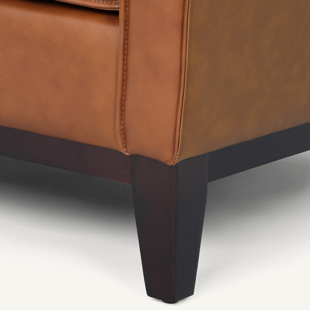 Samhara Top Grain Leather Sofa - Chestnut