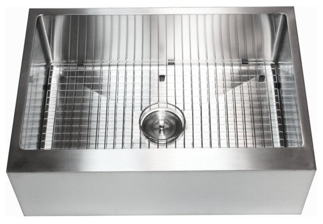 30" Apron Flat Front Stainless Steel Kitchen Single Sink Package