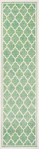Trebol Moroccan Trellis Textured Weave Indoor/Outdoor, Cream/Green, 2 X 8