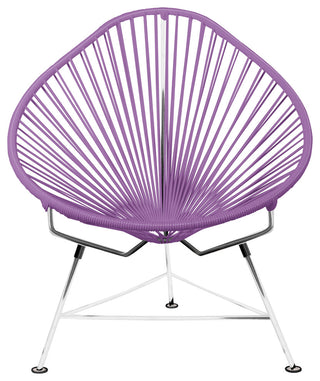 Junior Indoor/Outdoor Handmade Acapulco Chair, Orchid Weave, Chrome Frame