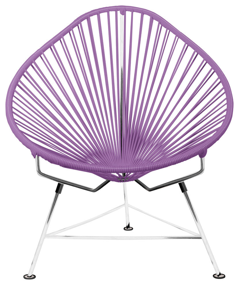 Junior Indoor/Outdoor Handmade Acapulco Chair, Orchid Weave, Chrome Frame