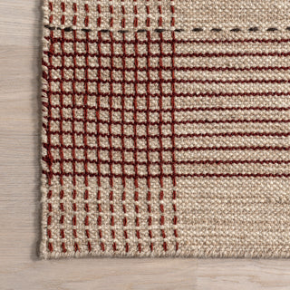 Oregon Plaid Wool Area Rug, Beige 5'x8'