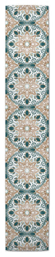 Faded Medallion Pattern 16x72 Cotton Twill Runner