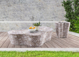 Monza Finished Concrete Indoor/Outdoor End / Side Table, Brown