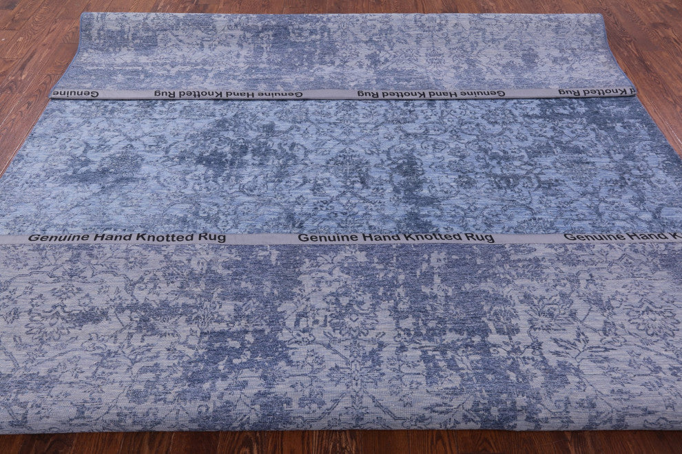 9' 0" X 12' 1" Wool and Silk Modern Hand Knotted Rug Q11764