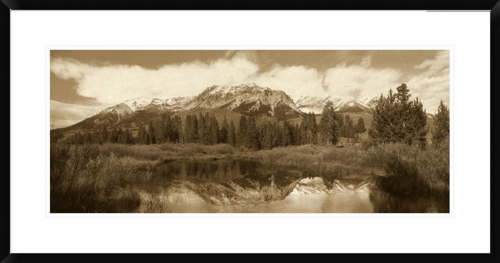 "Easely Peak, Boulder Mountains, Idaho - Sepia"  by Tim Fitzharris, 38x20"