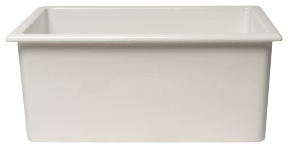 ALFI Brand 24" White Undermount/Drop-in Fireclay Kitchen Sink