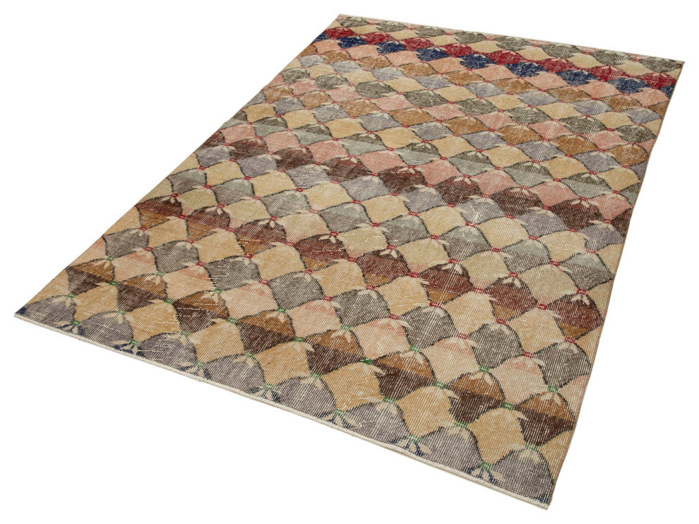 Rug N Carpet - Handwoven Turkish 5' 5'' x 7' 9'' Contemporary Vintage Rug