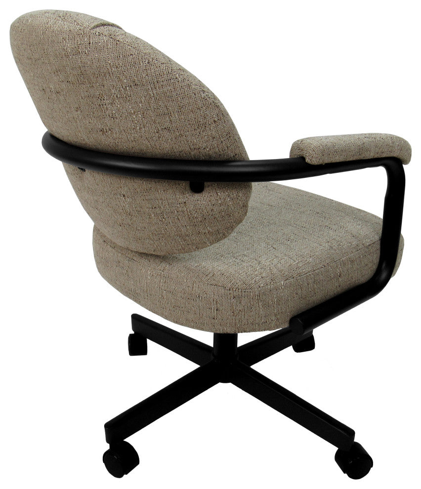 M-70 Caster Swivel Tilt Kitchen Chair with Wheels, Hemsath Driftwood - Black