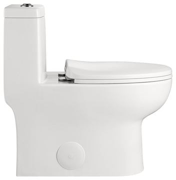 Standard ADA Height One-Piece Elongated Toilet, Dual Flush, 0.8/1.28 GPF