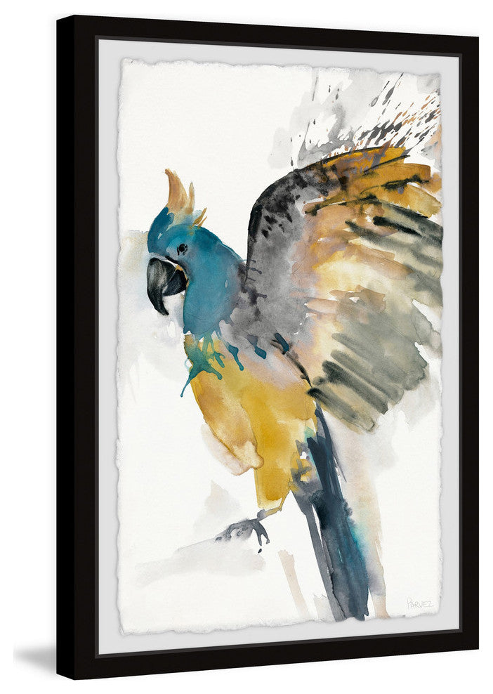"Flying Festive Parrot" Framed Painting Print, 12"x18"