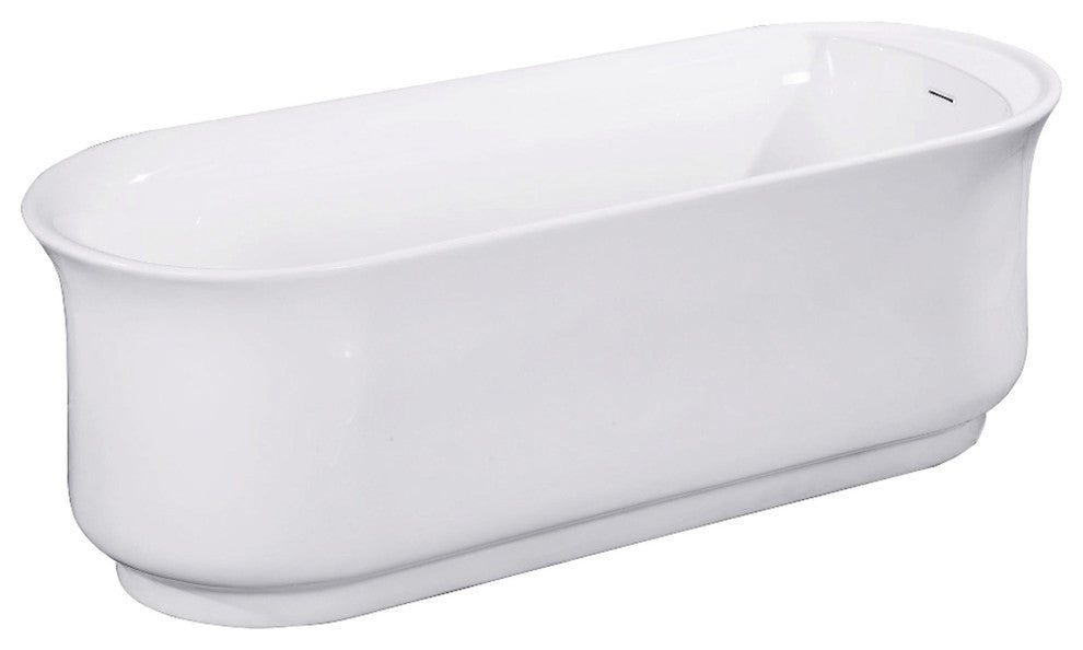 Aqua Eden 66" Acrylic Freestanding Double Ended Bathtub With Drain, White