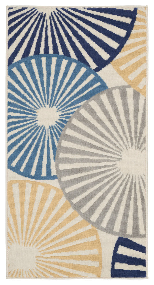 Nourison Grafix 2' x 4' White Contemporary Indoor Area Rug