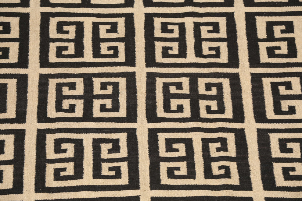 Natural Dye Tribal Geometric Kilim Oriental Area Rug Wool Flat-woven 6x8