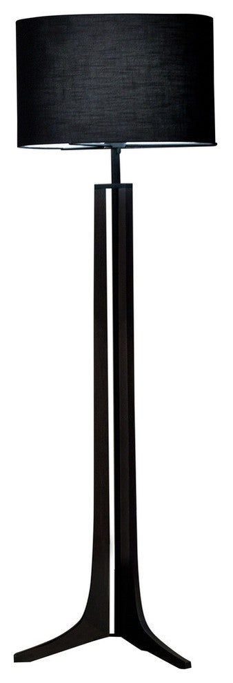 Forma - LED Floor Lamp - Black Shade, Dark Walnut, Black Anodized Aluminum