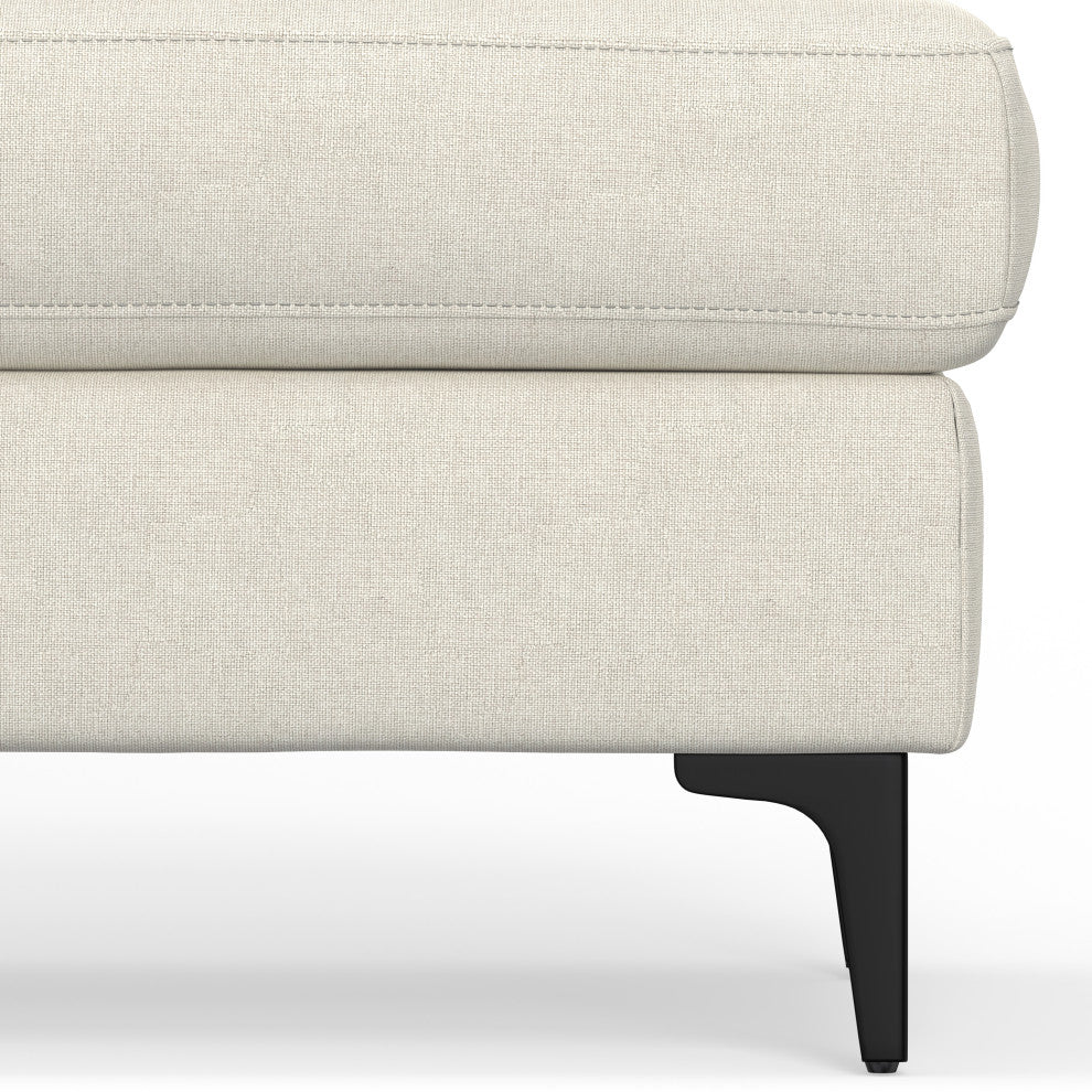 Ava Ottoman in Tightly Woven Performance Fabric , Assembled