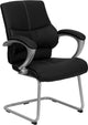 Flash Furniture Executive Side Office Guest Chair with Black Leather