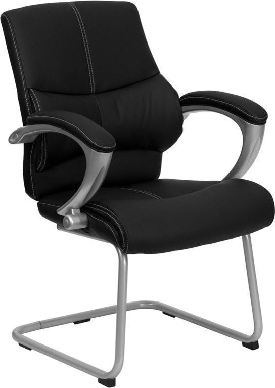 Flash Furniture Executive Side Office Guest Chair with Black Leather