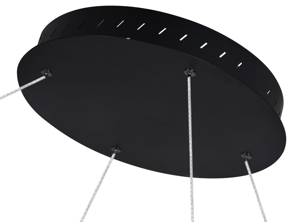 72" Tania ETL Certified Integrated LED Circular Adjustable Chandelier, Black