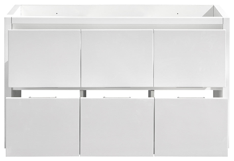 Valencia Free Standing Single Sink Bathroom Cabinet, Glossy White, 48"
