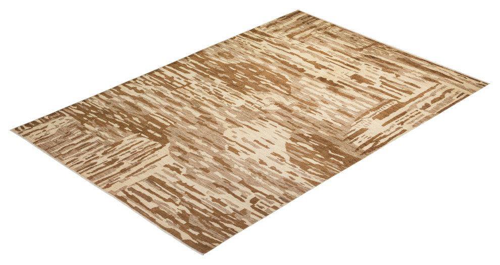 Jennifer,Eclectic, One-of-a-Kind Hand-Knotted Area Rug Ivory, 6'1"x8'9"