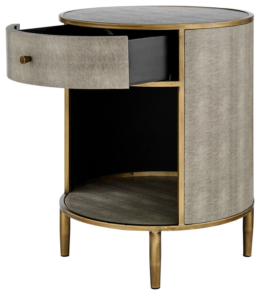 Loretta Faux Shagreen Side/ End Table
