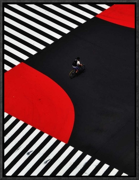 "Along A Road" Framed Canvas Giclee by Keisuke Ikeda, 13x17"