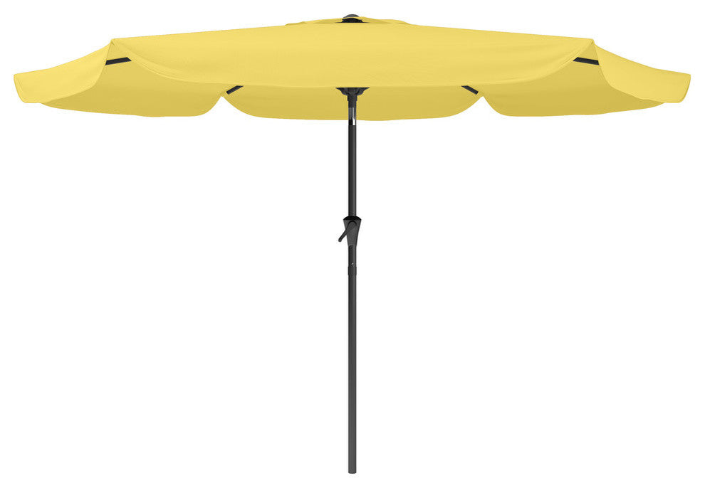 CorLiving Yellow Round 10ft Fabric Canopy Tilting Market Patio Umbrella