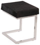 Dark Brown Cow Hide Covered Stool Coco With Elegant Silver Stand