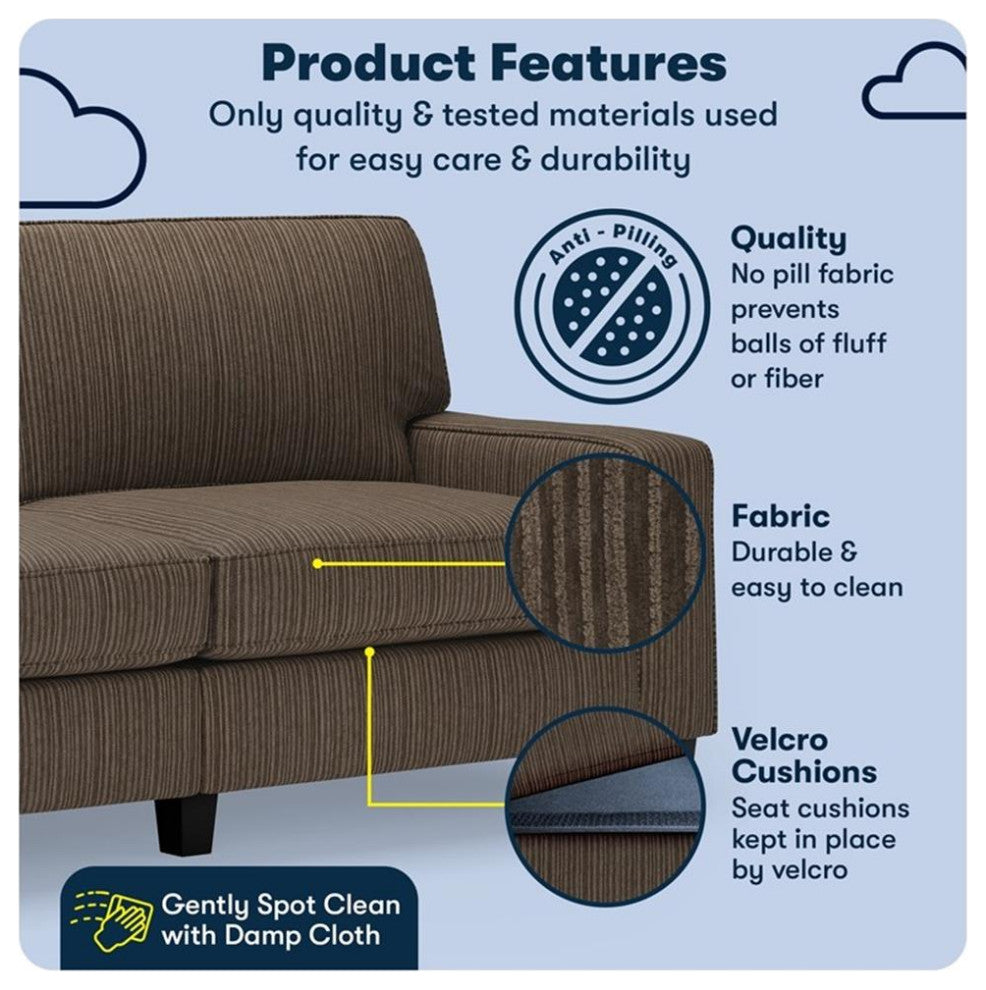 Serta Palisades 78" Track Arm Sofa with Removable Covers Brown