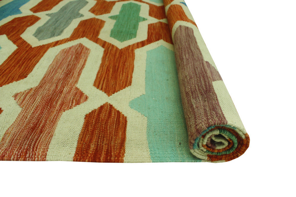Sangat Kilim Mabel Rust/Ivory Rug, 8'5x11'3