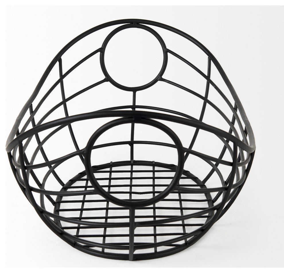 Black Metal Boat Shaped Basket