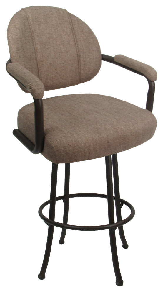 Swivel Counter Metal Pub Set - M-70 Stools 26" or 30", Basin Beige - Brown, 26", Crackle Glass