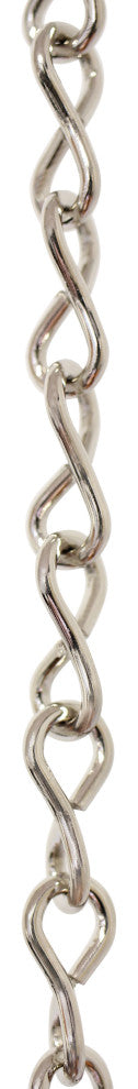 Steel Single Jack Basket Chain, 3 Sizes, 3', Polished Nickel, U15